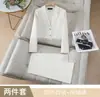 Estilo corto, para mujeres petite, manga larga, solapa, chaqueta de traje pequeña, prenda exterior, de mujer, Otoño/Invierno 2026, a la moda, traje, pantalones de pierna ancha, traje profesional