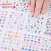 24 Decalques de Unhas Mistas Adesivos de Arte de Unhas Sereia Desenhos Animados Adesivos de Unhas 3D Infantis Jóias Adesivos de Unhas Infantis