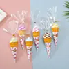 Toalla de Pastel Regalo Creativo Regalo de Regreso Helado Regalo de Navidad Cono de Helado Rayado de Colores Encaje Hecho a Mano