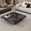 Mesa de Centro de Ardósia para Sala de Estar, Combinação Minimalista Moderna de Luxo Leve Estilo Italiano, Mesa Quadrada Doméstica de Modelo Novo para Apartamento Pequeno de Alto Padrão, Popular Online