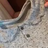 Moda Versátil Primavera Otoño Nuevo Estilo Gris Lunares Manga Larga Encaje Top para Niñas Resistente a Manchas