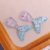 Cauda de Sereia com Lantejoulas Bicolor DIY Acessórios de Cabelo Artesanais para Crianças Grampos de Cabelo Patches Capa de Celular Fivela de Sapato Acessórios de Decoração
