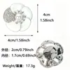 Gemelos de esmalte blanco y negro con forma de camelia, diamantes y perlas, accesorios para puño de camisa francés sin coser para vestido formal y traje