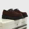 Sapatos Khaki para Homens com Biqueira Grande, Novidades para o Início da Primavera, Sapatos Derby Americanos Retrô de Sola Grossa para Aumentar a Altura, Botas Martin Fashion de Cano Baixo