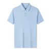 Polo de seda de hielo de alta gama, camiseta de manga corta personalizada, ropa de trabajo empresarial, solapa con logotipo bordado, ropa de trabajo para equipo