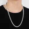 Collar Clásico de Cuentas de Buda Estilo Coreano, Collar de Cuentas Redondas Huecas Brillantes para Hombres, Collar Sencillo, Collar de Cuentas Redondas de Moda y Tendencia