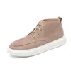 Novos Tênis de Cano Alto, Sapatos Casuais de Couro, Sapatos de Trabalho para Exterior em Couro Genuíno, Solas Macias Versáteis, Leves, Estilo Old Money, Confortáveis, Sapatos Masculinos
