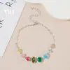 Pulseira geométrica oval inspirada em dopamina com zircônia cúbica, um acessório de moda fresco, doce e versátil com um toque de luxo e sofisticação, projetado para mulheres