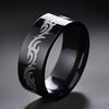 Anillo de acero inoxidable para hombre, anillo de acero de titanio con letras en llamas, nicho transfronterizo europeo y americano, frío, 8 mm de ancho, no se decolora