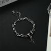 Pulsera de Acero de Titanio con Diamante Negro Enrollado Astral para Hombre Color Libre Diseño de Nicho Estilo Frío Pulsera Sencilla Versátil