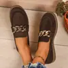 Mocasines de Moda Otoñal Nueva Estilo Coreano 2025 Hebilla Metálica Suela Gruesa Suave Zapatos Casuales Planos de Moda Venta al por Mayor