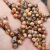 Cuentas Redondas de Ágata de Hierba Roja, Pulsera Collar de Calcedonia de Ágata Estilo Antiguo, Accesorios de Joyería, Cuentas