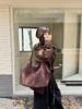 Bolsa Grande de Camurça Retrô para Mulheres 2025 Nova Tendência Moda Estilo Coreano Bolsa Tote Simples de Ombro/Axila