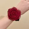Estilo Mori Nova Flor Rosa Corda de Cabelo Menina Doce Rabo de Cavalo Elegante Corda de Cabelo Anel de Cabelo Marubeni Vintage Capa de Couro