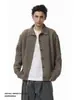 Cardigã estilo americano old money para homens e mulheres, visual vintage desgastado, casual, grosso, quente, peça de outer wear tricotada, moderno