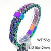 Pulsera de Moda Hip Hop Street Celebridad de Internet Simple Dominante Puntada de Cadena Positiva e Inversa Cadena Imperial Acero Inoxidable Pulsera para Hombre