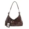 Bolso Versátil de Textura Otoño e Invierno para Mujer 2025 Nuevo Bolso de Hombro de Moda Gran Capacidad Bolso Cruzado Bolso Grande Retro para Viajes
