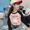 Camiseta Térmica de Cuello Redondo para Niñas, Ropa Interior de Manga Larga Raglán para Niños Medianos y Mayores, Moda Otoño/Invierno, Trendy