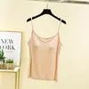 Camisola de Modal con Cuello en V y Copas Integradas para Mujer, Camiseta sin Mangas Delgada de Verano Talla Grande