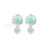 Brincos de Tarraxa F136 Titânio Aurora Jelly Opal Zircônia Rosca Interna Zircônia Titânio G23 Liga de Titânio Joias para Piercing Cabeça