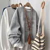 Sudadera de cuello redondo estilo americano para mujer, nueva colección 2026, diseño moderno, holgada y chic
