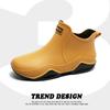 Novo casal de botas de chuva transfronteiriças, sapatos curtos femininos à prova d'água para áreas externas, sola grossa, sapatos leves de borracha, calçados aquáticos masculinos, galochas
