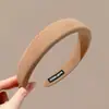 Diadema de color liso francés para mujer, diadema de esponja de ala ancha de alta gama, nuevo clip para el pelo de otoño e invierno, goma para el pelo, aro para la cabeza de uso diario