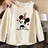 Camiseta de manga comprida para meninas, nova coleção primavera/outono 2026, moda infantil moderna e estilosa, top básico versátil, top soltinho para meninas