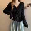 Cárdigan de Punto de Manga Larga con Cuello en V Estilo Chanel para Otoño, para Mujer, Calado, Adelgazante, Elegante, Moderno, Diseño Nicho, Top