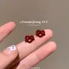 Brincos com Toque de Luxo, Modelo 2026, Estilo Nicho, Brincos de Tarraxa Flor Coração, Acessórios Versáteis para Mulheres, Atacado