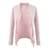 Jaqueta Cardigan Sexy com Babados de Manga Longa, Pura Atração, Novo Top Leve de Gola Cachecol para Outono e Inverno com Proteção Solar