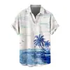 Camisa para Hombre de Estilo Nuevo Europeo y Americano Transfronteriza, Estampado Digital 3D, Versátil de Moda Casual de Manga Corta Tallas Grandes Ropa para Hombre