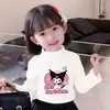 Y2332 # Camiseta de cuello alto medio de terciopelo Kuromi para niñas, prenda base Otoño e Invierno 2025, Nuevo, Ropa interior para niños grandes, Tops para niños
