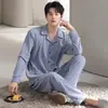 Pijama Masculino Outono e Inverno, Manga Longa e Calça Longa, Espessado e Quente, Sensação de Alto Padrão, Conjunto de Duas Peças Loungewear Plus Size