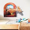 Personalidade criativa 3D parede sonda girafa sala de estar quarto parede de fundo adesivos decorativos autoadesivo atacado