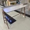Escritorio de uso doméstico hecho de tablero de partículas de madera maciza, rectangular con cajones, escritorio de computadora simple, escritorio de oficina para viviendas de alquiler, escritorio de estudio