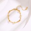 Pulsera de Acero Titanio con Cuentas de Transferencia Shagong de Estilo Coreano para Mujer, Diseño Nicho sin Color, Sentido Avanzado, Personalidad de Celebridad de Internet, Pulsera Versátil
