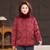 Jaqueta Acolchoada de Algodão Estilo Chinês Novo de Inverno para Mãe Nova Moda Roupas para Mulheres de Meia-Idade e Idosas Jaqueta Acolchoada de Algodão Espessa com Gola de Pelo Quente Casaco