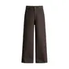 Elegantes pantalones de pierna ancha de corte holgado en mezcla de lana para mujer, nueva colección otoño/invierno 2026, de cintura alta, adecuados para el trabajo y el uso casual, con una caída fluida.