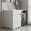Directo del fabricante: Gabinete de lavandería para balcón de aluminio tipo panal con lavadora de carga frontal integrada y lavabo para ropa