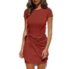 Amazon 2022 primavera y verano nuevo europeo y americano mujeres ebay Amazon wish suministro nudo vestido de manga corta mujeres