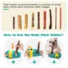 Juguetes de Rompecabezas para Perros Dispensador de Premios para Perros con Soporte para Bully Sticks Dispositivo de Sujeción Segura Juguete Interactivo para Mantenerlos Ocupados Alimentador Lento para Cachorros, Sujeta de Forma Segura los Bully Sticks para Ayudar a Prevenir la Asfixia
