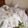 Conjunto de cama de quatro peças jacquard 100% algodão, estilo retrô de alta qualidade dos anos 60, para quarto principal, pode ser usado para dormir sem roupa, capa de edredom, conjunto de três peças