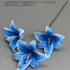 Flores Artificiales Azules Ramo Materiales para Decoración de Escena de Boda, Rosas Azules para Arreglo de Piso de Salón de Bodas y Flores Decorativas