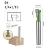 Cortador de Ojal 6 Piezas Verde Acero de Tungsteno Doble Filo Fresadora Cortador de Ranura en T Agujero de Cerradura Agujero para Colgar Marco de Fotos Broca para Router Carpintería