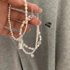 Pulsera de perla de estilo coreano con cara sonriente encantadora para mujer, diseño de nicho, pulsera de cuerda elástica de alta calidad, novedad de 2022