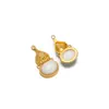Colgante de Acero Inoxidable y Piedra Natural, Colgante Dorado de Calabaza de Ocho Puntas, Collar, Pendientes, Accesorios de Joyería Estilo Europeo y Americano DIY