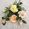 Haste Única com 2 Cabeças de Rosas Ophelia Artificiais, Flores Artificiais para Casamentos, Decoração de Casa, Estofados e Decoração de Fotografia