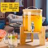 Jarra de Vidrio Resistente a Altas Temperaturas para Agua Fría con Grifo, Tarro para Vino, Botella para Vino de Uva, Cubo para Té de Frutas, Tarro para Vino Medicinal, Cubo para Bebidas de Autoservicio