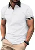 Europa Transfronteriza Manga Corta Solapa Color Sólido Estilo Nuevo Manga Corta Casual Camisa POLO Impresión 3D Bolsillo Solapa Camisa Polo